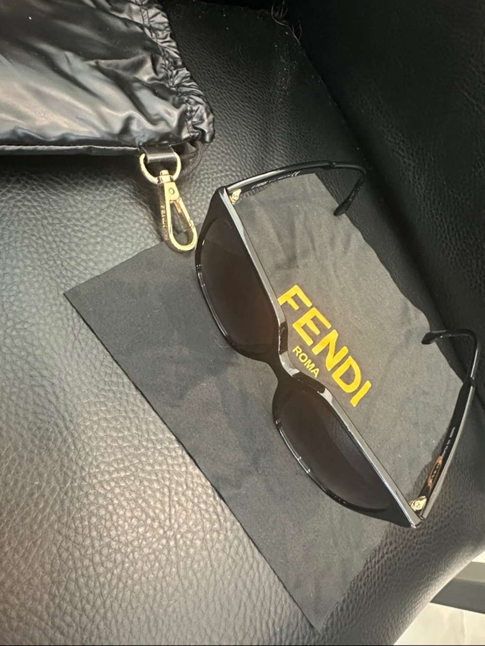 Authentic Fendi Black Sunglasses with Gold Hardware